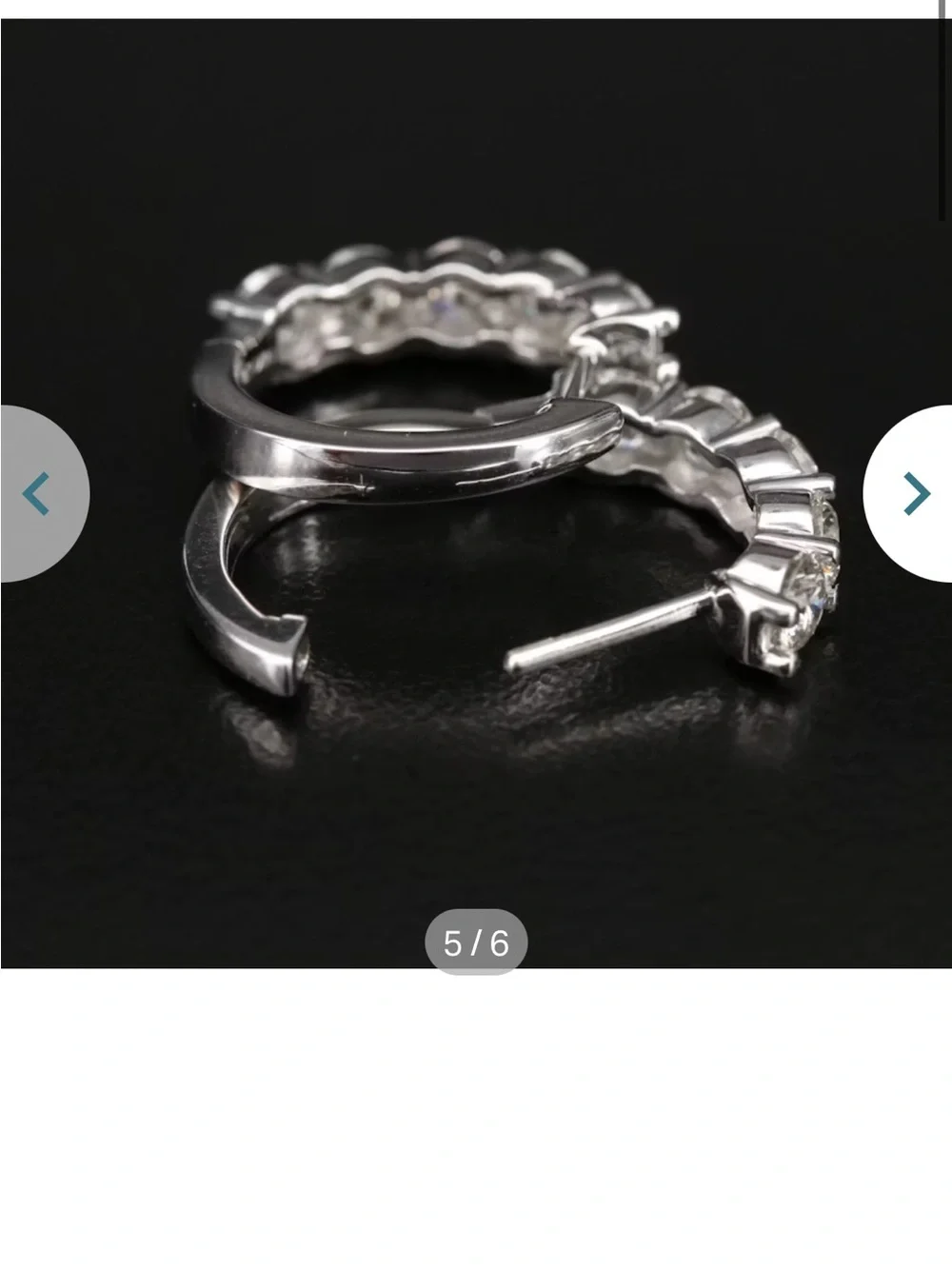 Classic 14k White Gold Diamond hoops